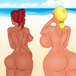ヌーディストビーチで全裸の男女がエッチなことをするゲーム